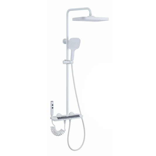 Thermostatische Opbouw Regendoucheset - Sandro - Mat wit