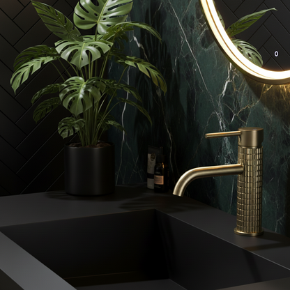 Opbouw wastafelkraan Angelica - Geborsteld goud - 15.9 × 12.2 × 5.5 cm