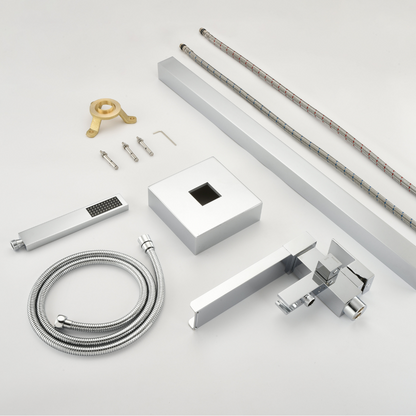 Vrijstaande Badkraan Lisandro – Watervaluitloop –  Chroom- 87 × 22 × 15 cm