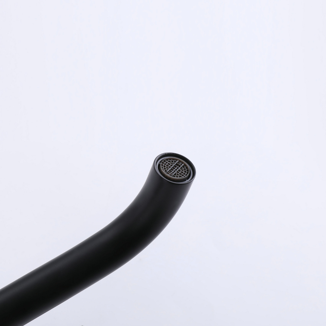 Hoge wastafelkraan Angelica - Mat zwart - 30,5 × 5,5 × 19 cm