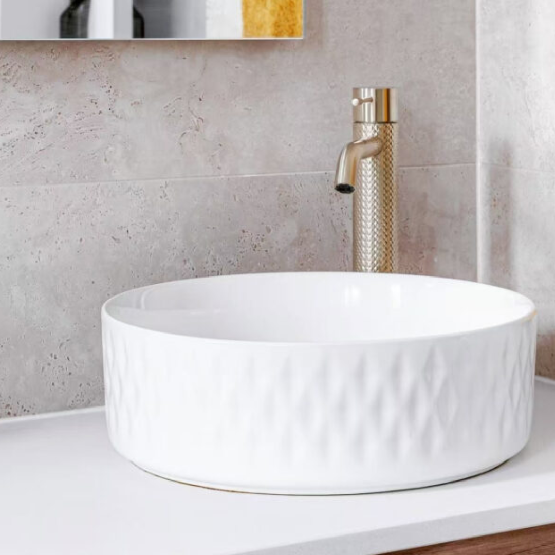 Hoge wastafelkraan Valencia - 1-Gats - Brushed gold