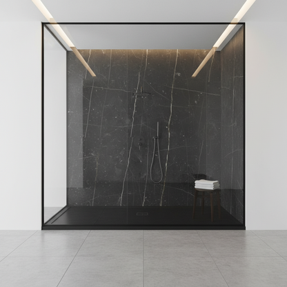 Inbouw Regendoucheset Angelica – Staafhanddouche – Gunmetal grey - Incl. inbouwdeel