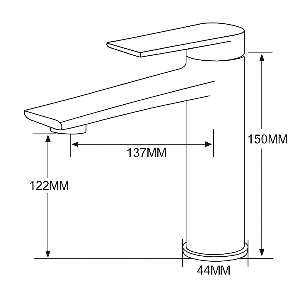 Opbouw wastafelkraan Diego  – Mat zwart - 15 × 13,7 × 4,4 cm
