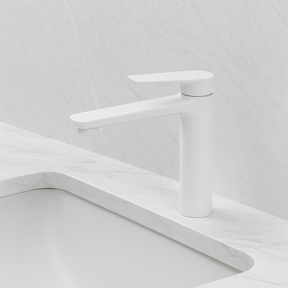 Opbouw wastafelkraan Diego  – Mat wit - 15 × 13,7 × 4,4 cm