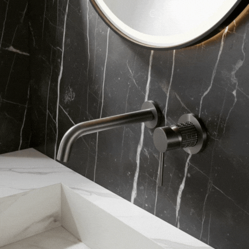 Inbouw wastafelkraan Angelica - Gunmetal grey - Incl. inbouwdeel - 23 × 20.5 × 10 cm