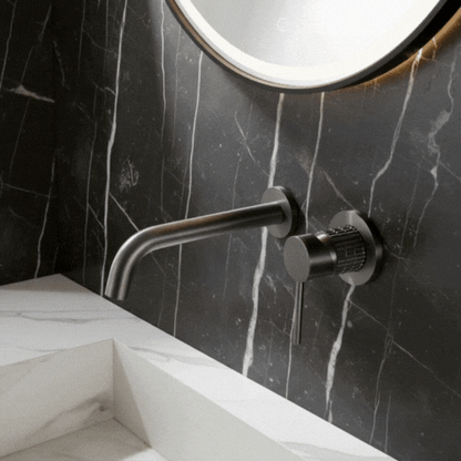 Inbouw wastafelkraan Angelica - Gunmetal grey - Incl. inbouwdeel - 23 × 20.5 × 10 cm