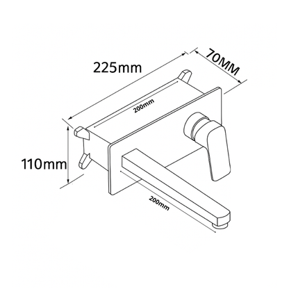 Inbouw wastafelkraan Diego  – Mat wit - Incl. inbouwdeel - 22,5 × 11 × 20 cm
