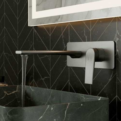 Inbouw wastafelkraan Diego  – Gunmetal grey - Incl. inbouwdeel - 22,5 × 11 × 20 cm