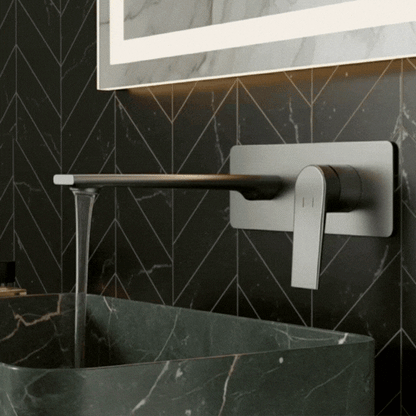 Inbouw wastafelkraan Diego  – Gunmetal grey - Incl. inbouwdeel - 22,5 × 11 × 20 cm