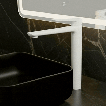 Hoge wastafelkraan Diego  – Mat wit - 27,5 × 16,6 × 22,3 cm