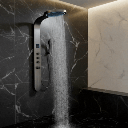 Douchepaneel Elena - LED - Digitaal display - Gunmetal grey - 145 × 18 × 65 cm