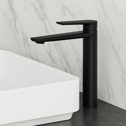 Hoge wastafelkraan Diego  – Mat zwart - 27,5 × 16,6 × 22,3 cm