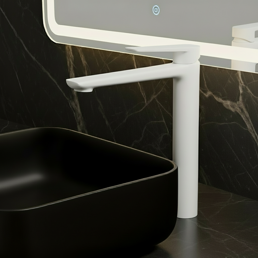 Hoge wastafelkraan Diego  – Mat wit - 27,5 × 16,6 × 22,3 cm