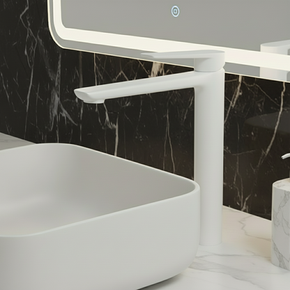 Hoge wastafelkraan Diego  – Mat wit - 27,5 × 16,6 × 22,3 cm