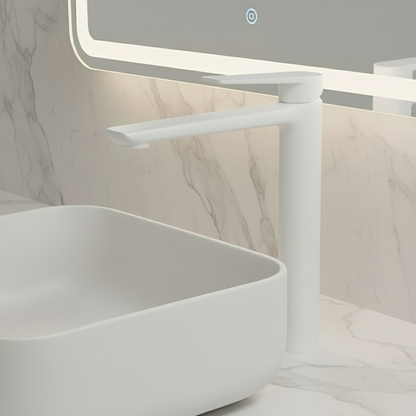 Hoge wastafelkraan Diego  – Mat wit - 27,5 × 16,6 × 22,3 cm