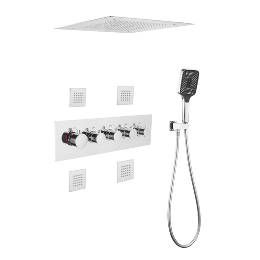 Thermostatische Inbouw Regendoucheset - Amelia - Chroom