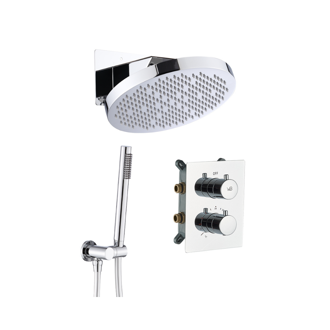 Thermostatische Inbouw Regendoucheset - Claudia - Chroom