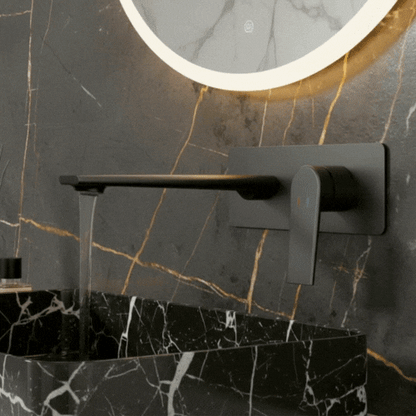 Inbouw wastafelkraan Diego  – Mat zwart - Incl. inbouwdeel - 22,5 × 11 × 20 cm