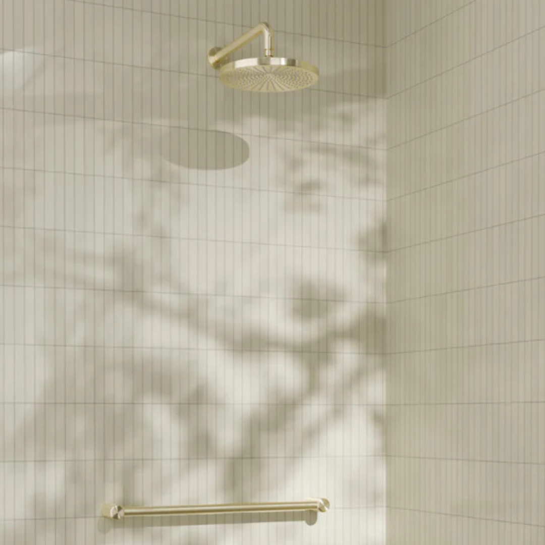 Gebogen wandarm Valencia - Geborsteld goud - 337,5 mm