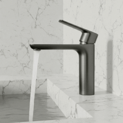 Opbouw wastafelkraan  – Silvio – Gunmetal grey - 14 × 16,5 × 4,3 cm