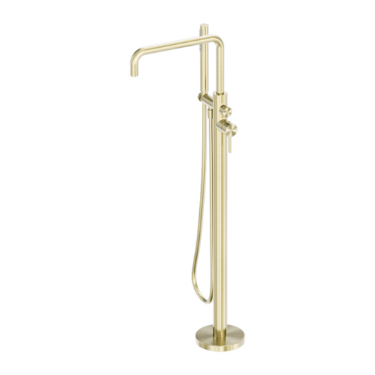 Vrijstaande badmengkraan Capri - Staafhanddouche - Brushed gold