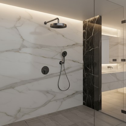 Inbouw Regendoucheset Amalia - Gunmetal grey - Incl. inbouwdeel