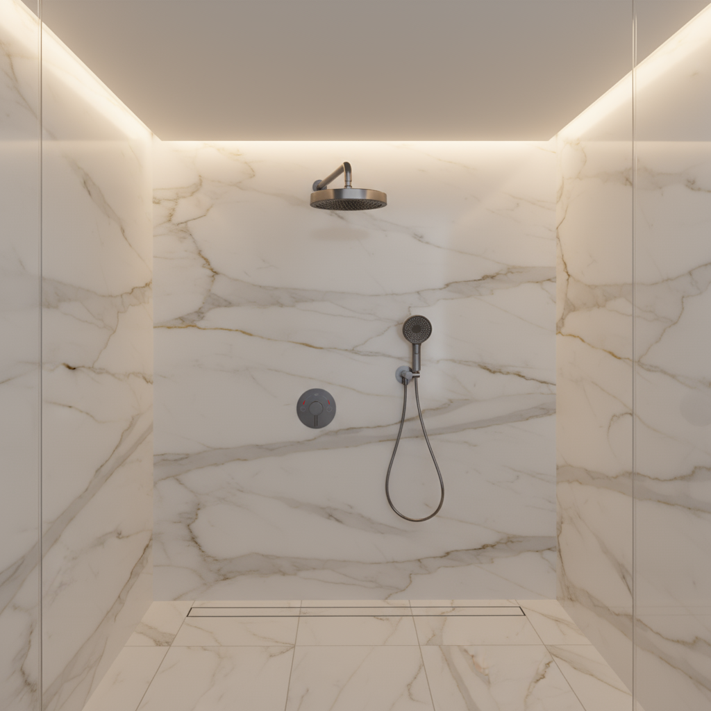 Inbouw Regendoucheset Amalia - Gunmetal grey - Incl. inbouwdeel