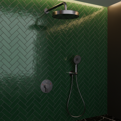 Inbouw Regendoucheset Amalia - Gunmetal grey - Incl. inbouwdeel