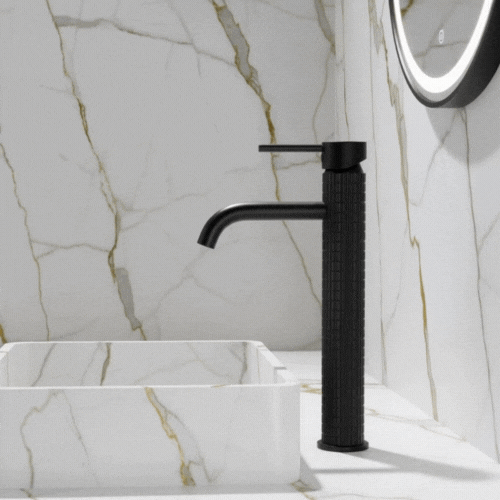 Hoge wastafelkraan Angelica - Mat zwart - 30,5 × 5,5 × 19 cm