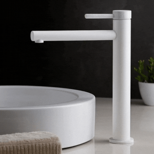 Hoge wastafelkraan Taylor - Mat wit - 30.5 × 5.5 × 18 cm