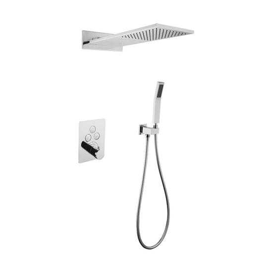 Thermostatische Inbouw Regendoucheset - Waterval - Isabella - Chroom