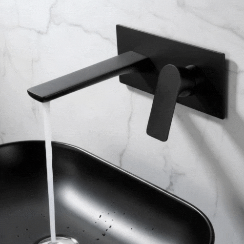 Inbouw wastafelkraan Silvio – Mat zwart - Incl. inbouwdeel - 25 × 10 × 20 cm