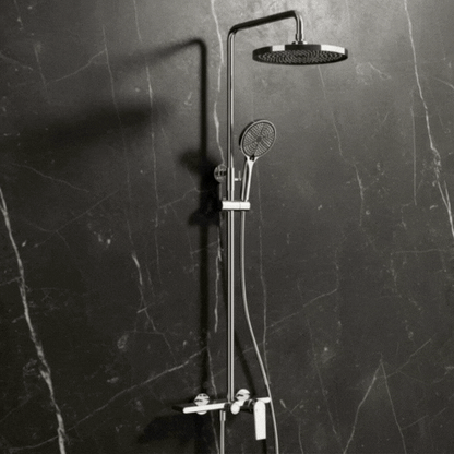 Opbouw regendoucheset Cynthia - Chroom- 130 × 35 × 25 cm